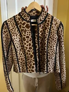 PRADA Women’s Short Jacket - Real Fur Print Jacket - Size 40 - Picture 1 of 11
