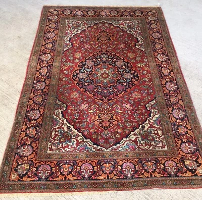 Ancien Tapis 220x145cm Isphann Antique Old Rugs Persan Tappeto antico alt Teppe - Photo 1/4