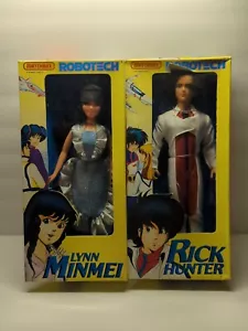 1985 Matchbox RoboTech LYNN MINMEI PARTYKLEID & RICK HUNTER PILOT 2 PUPPEN LOOK! - Bild 1 von 11