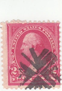 Scott # 249 - 2c Carmine Lake - Washington, Tipo I - Usado - SCV - $7,00 - Imagen 1 de 2
