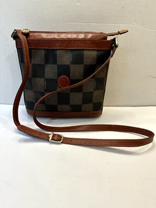 Vintage Fendi Crossbody Check Monogram Pattern Bag Purse - Picture 1 of 24