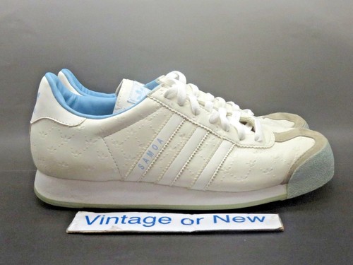 Scarpe casual donna vintage Adidas Samoa bianche azzurre grigie casual 2005 taglia 9 5
