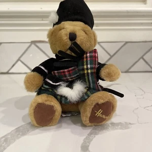 Harrods Embroidered Knights Bridge Piper Plush Stuffed Teddy Bear Plaid Kilt 7” - Picture 1 of 6
