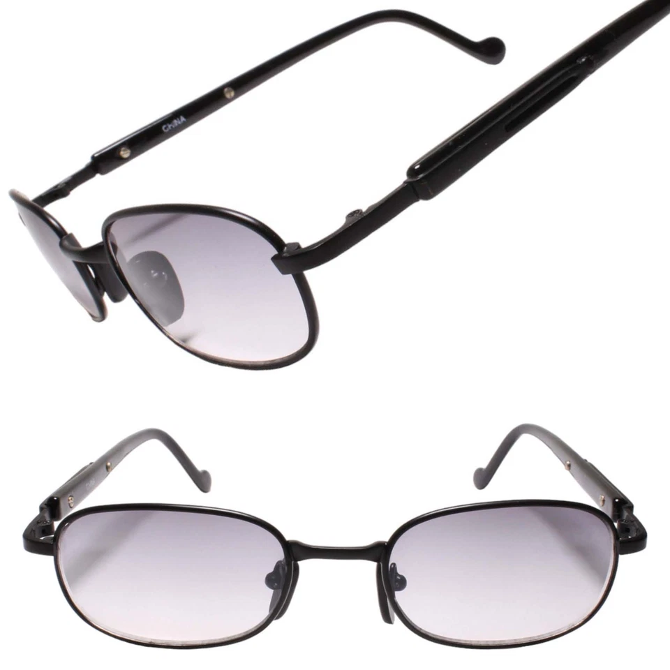 True Vintage 90s Y2K Old-School Nostalgic Vibes Rectangle Matte Black Sunglasses - Изображение 1 из 3