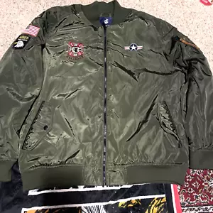NWT Rocawear 1999 AIRMAN TASK FORCE Green bomber Insulated Jacket ~Size 2XL - Picture 1 of 12