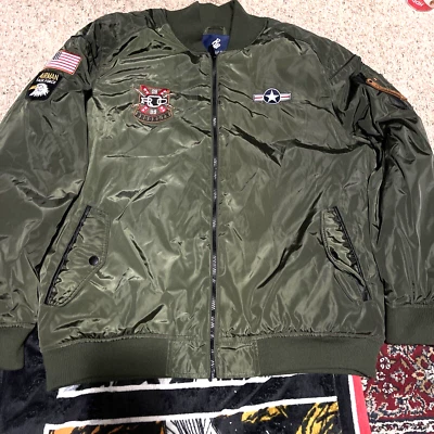 NWT Rocawear  1999 AIRMAN TASK FORCE  Green bomber Insulated Jacket ~Size 2XL - Image 1 of 4