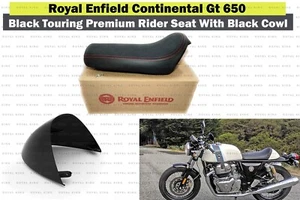 Royal Enfield Touring Premium Rider Seat With Black Cowl For Continental GT 650 - Foto 1 di 8