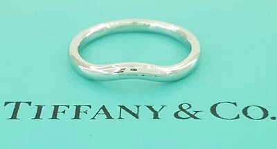 蒂芙尼 Elsa Peretti 曲面结婚戒指 铂金 2.2 毫米 零售 $1150 — 第 1/4 张图片