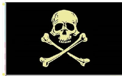 12X18 VINTAGE PIRATE SKULL AND BONES POISON DEATH DOUBLE SIDED BOAT CAR FLAG - Image 1 of 3