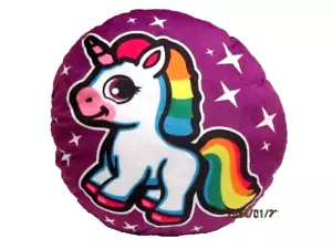 12" x 12" White Unicorn Horse Purple Double Sided Stuffed Plush Pillow-Brand New - Picture 1 of 2