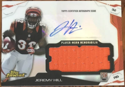 2014 Topps Finest Jumbo Jersey Autographs Refractors Jeremy Hill AJR-JH - Image 1 of 2