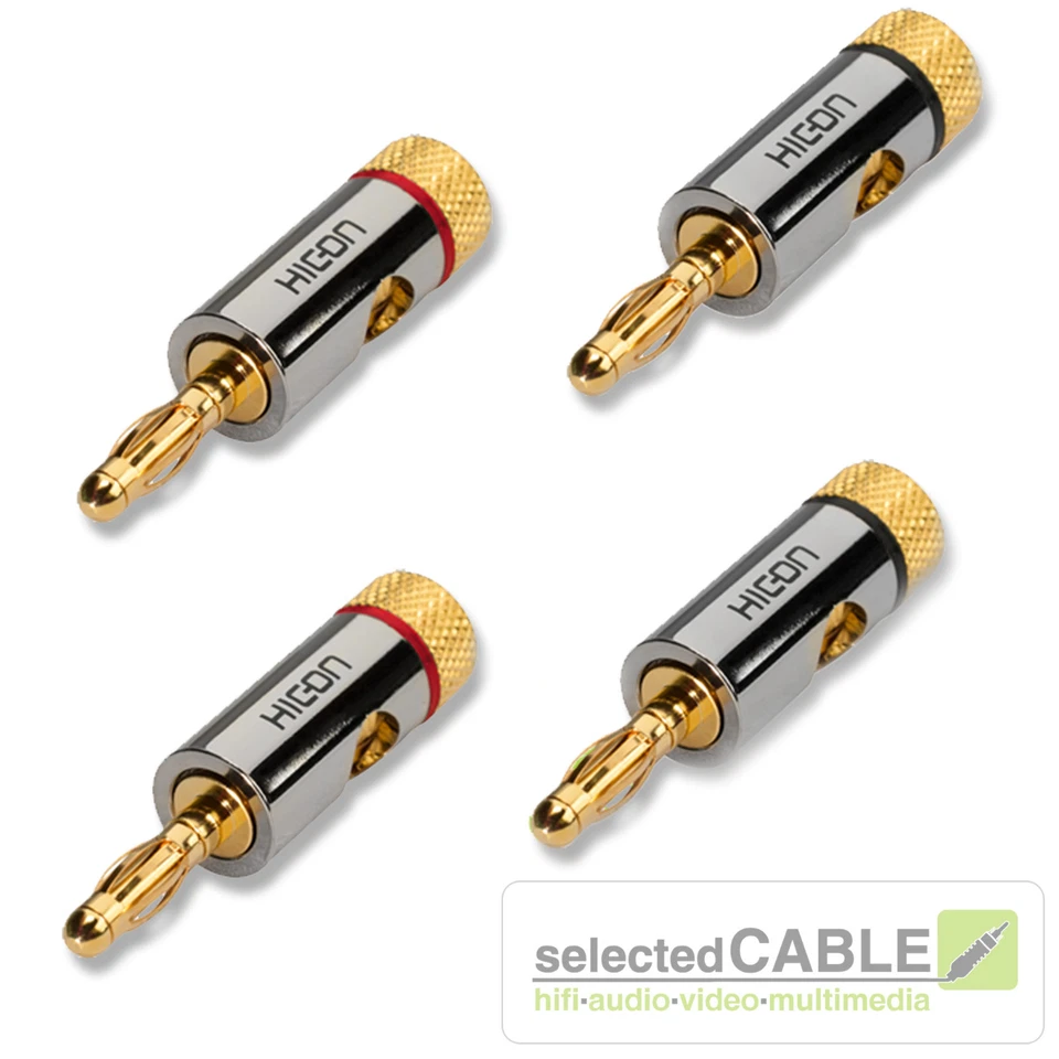 Bananenstecker Echtvergoldet mit Universalklemme