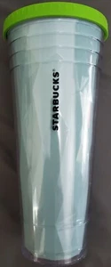Teal Starbucks Chisled 24 Oz Cold Cup 2012 w/Lid - Picture 1 of 4