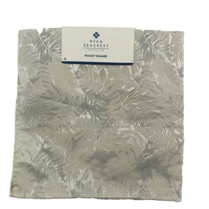 NWT RYAN SEACREST 100% Silk Gentlemen Pocket Square Jacquard Wolter Leaf - Picture 1 of 9