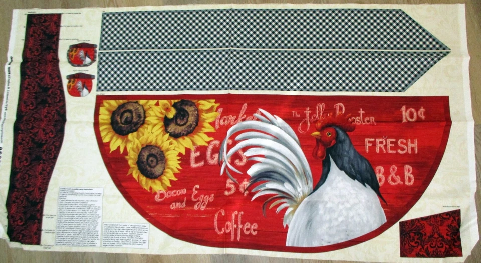 1 bonito panel de tela de algodón "Delantal Country Touch" Foto 1 de 1