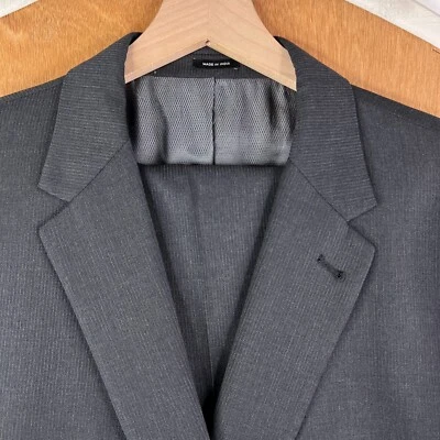 Traje Joseph Abboud Para Hombre 42R Gris Lúpulo Rayas 2 Botones 100% Lana PAnts 44x30 Foto 1 de 4