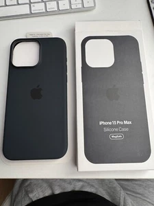 Apple Silicone Case with MagSafe for iPhone 15 Pro Max - Black - Picture 1 of 4
