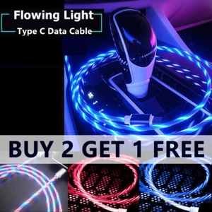For Charger Data Type-C iPhone USB Sync LED Flowing Light Up Cable Charging Cord - Photo 1 sur 16