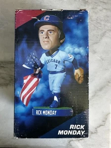 2013 Los Angeles Dodgers Rick Monday Bobblehead Save Flag Cubs NEW - Picture 1 of 4