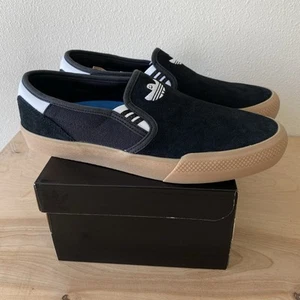 Adidas Shmoofoil Slip Black Suede Gum Sole Skateboarding Shoe - Size 9.5 - Picture 1 of 9