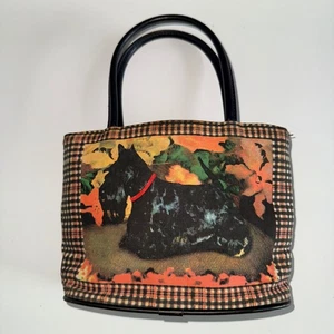 St. John's Bay Novelty Beaded purse 9x6 Scottie terrier Plaid Handbag Unique - Picture 1 of 12