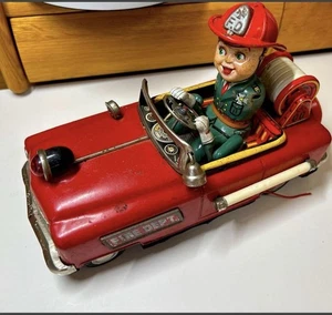 Nomura Toy Shinkosha Tin Toy Car Fire Chief F/S FEDEX - Picture 1 of 11
