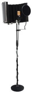 Großmembran Kondensator Studio Mikrofon Ständer Popschutz Absorber Set Schwarz - Bild 1 von 8