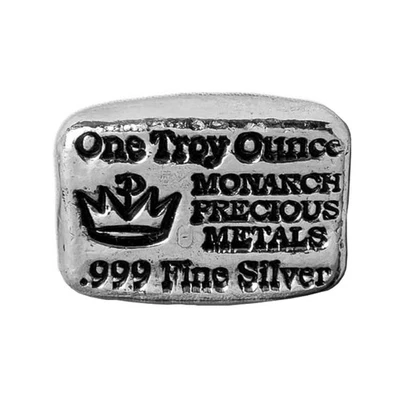 1 Troy oz Monarch Precious Metals .999 Fine Silver Cast Bar - Image 1 of 2