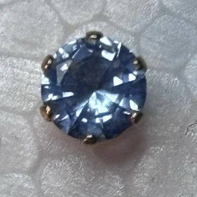 Brinco único de ouro 14k azul espinélio redondo 5 mm (apenas um brinco) - Imagem 1 de 2