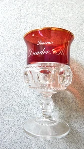 Dundee, ILL. Ruby Flash Large Wine Goblet - Circa 1920 - Picture 1 of 1