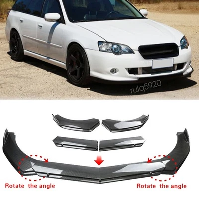 For Subaru Legacy Sedan Carbon Fiber Style Front Bumper Lip Spoiler Splitter - Image 1 of 4