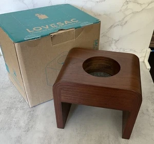 Lovesac Sactionals Drink Holder Dark Walnut ED7184 Open Box, Indent On Edge - Picture 1 of 8