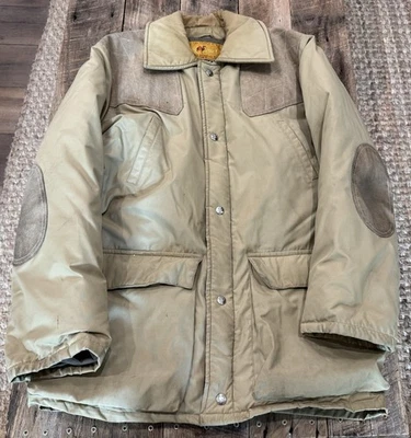 Vintage Camel Mens M Northern Goose Down Jacket Coat Andy Anderson OKC - Image 1 of 4