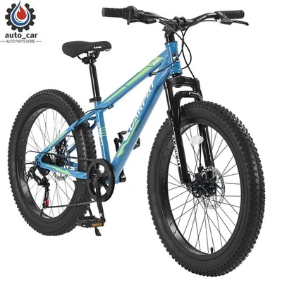 Bicicleta Fat Tire 24" Shimano 7 velocidades engranajes, frenos de disco, suspensión delantera para adultos Foto 1 de 4