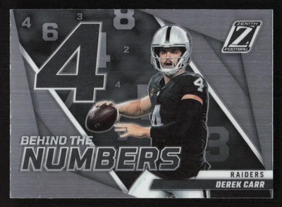 2022 Zenith #BN-DC Derek Carr Behind the Numbers - Image 1 of 2