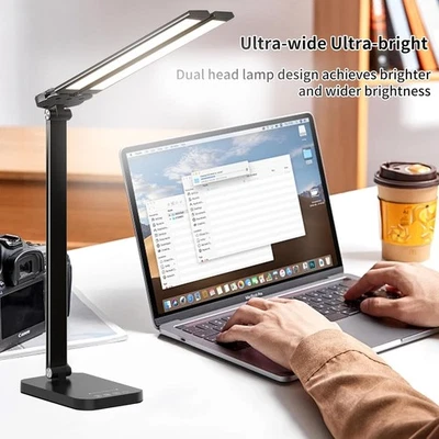 LED Schreibtischlampe Augenschutz-Tischlampe 5 Helligkeitsstufen Leselicht Hause - Bild 1 von 4