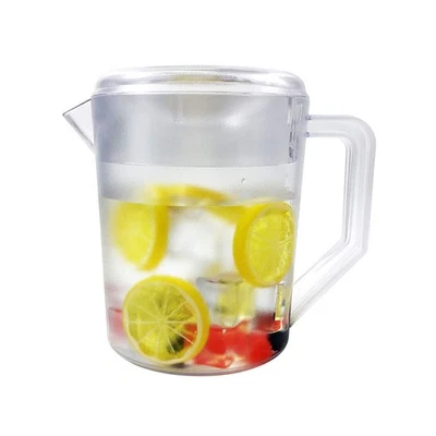 Jarra de plástico con tapa jarra de jugo de té de agua transparente 1,5 L Foto 1 de 4