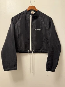 Vintage 90s Surf Style Women’s S Maui Hawaii Black Cropped Windbreaker Jacket USA - Bild 1 von 10