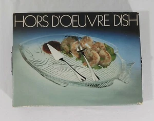 Hors D’oeuvre Dish International Silver Co Fish Shaped Plate Snack Clear Glass - Bild 1 von 6