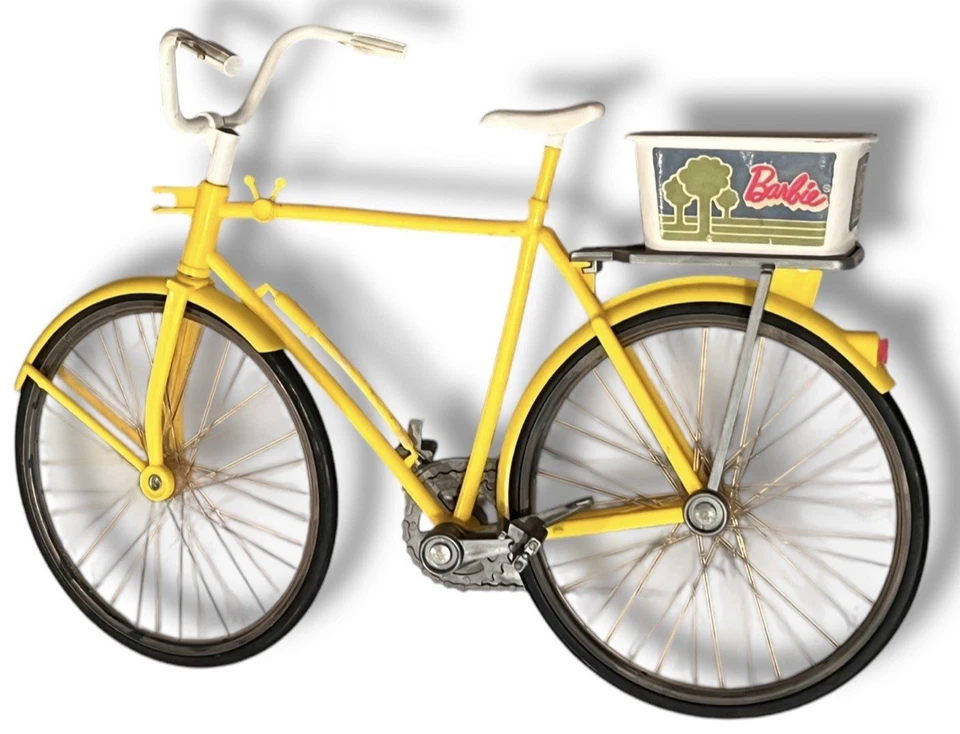 Barbie Bicicleta Amarilla Bicicleta 10 Velocidades Mattel #7777 1973 Cesta Pata Calcomanías Foto 1 de 4