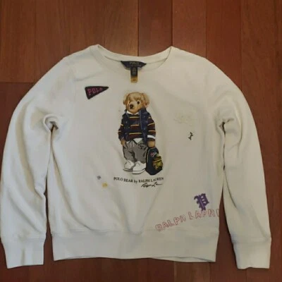 Polo Ralph Lauren Youth Size L 12-14 Polo Bear Sweater Crew Neck Pullover READ - Image 1 of 4