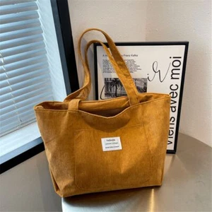 Women Canvas Shoulder Crossbody Bag Large Capacity Totes Pure Color Handbag - Picture 1 of 16