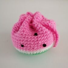 Small Pocket Crochet Watermelon Purse Coin Bag Wristlet Handmade