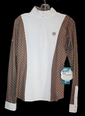 Romfh Schuyler Show Shirt- Long Sleeve White/Toffee Dot Size M - Image 1 of 3