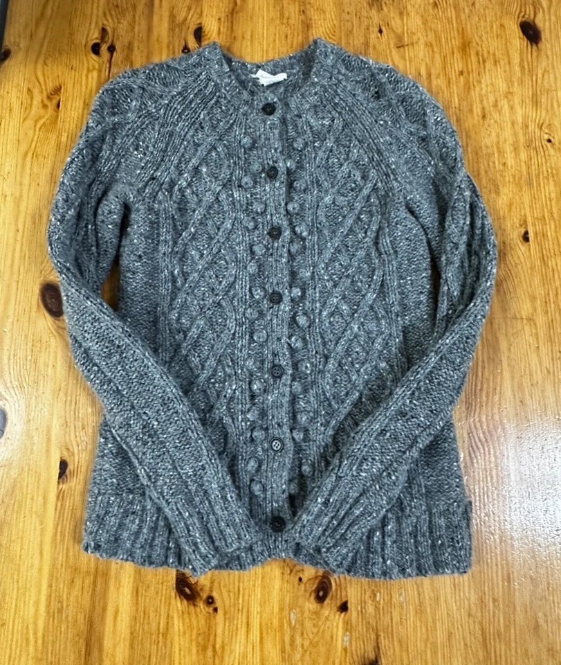 Cárdigan Crewcuts Tejido con Cable Niña Gris Talla 14 Mezcla de Lana *Agujeros Foto 1 de 4