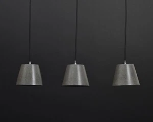 3 luces colgantes de techo iluminación vintage hormigón cemento pequeña arenisca negra - Imagen 1 de 9