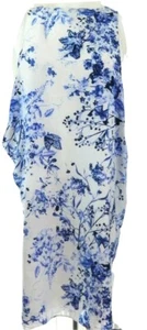 Abito donna Zara Basic medio a strati blu floreale cambio bordo grezzo mini - Foto 1 di 4