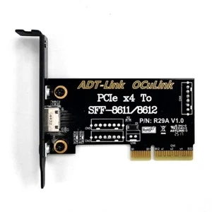 PCIe 4.0x4 to SFF-8611/8612 adapter card OCuLink For chassis external connection - Afbeelding 1 van 15