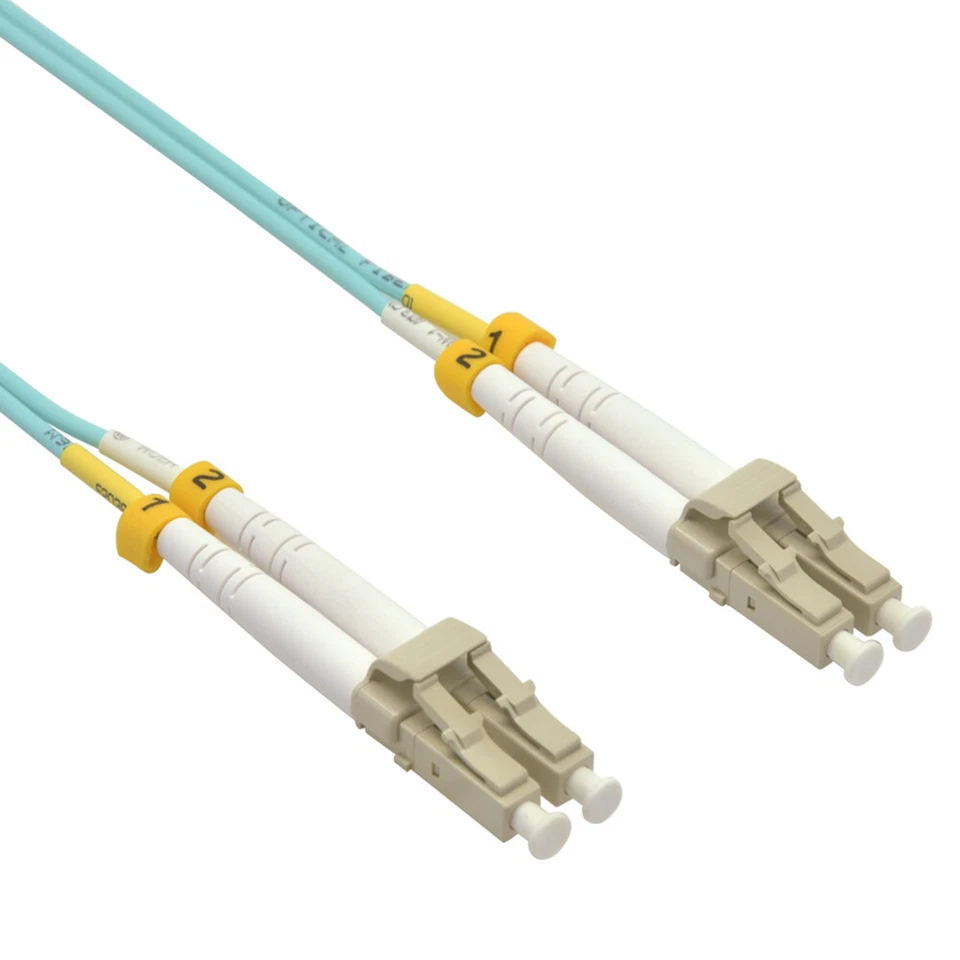 LC to LC Multimode Duplex OM3 Fiber Optic Patch Cable - 1M/2M/3M/5M/7M/10M/15M - Image 1 of 1