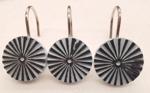 12 件多种颜色! 维也纳亚克力浴帘钩太阳光手绘 — 第 1/1 张图片